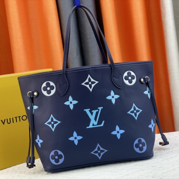 Louis Vuitton Neverfull MM Monogram Blue 12.2 Inches M46514