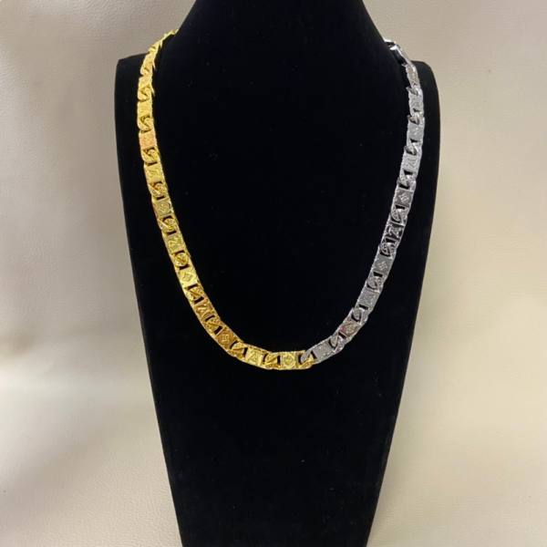 Louis Vuitton Monogram Tied Up Necklace Gold And Silver M02229