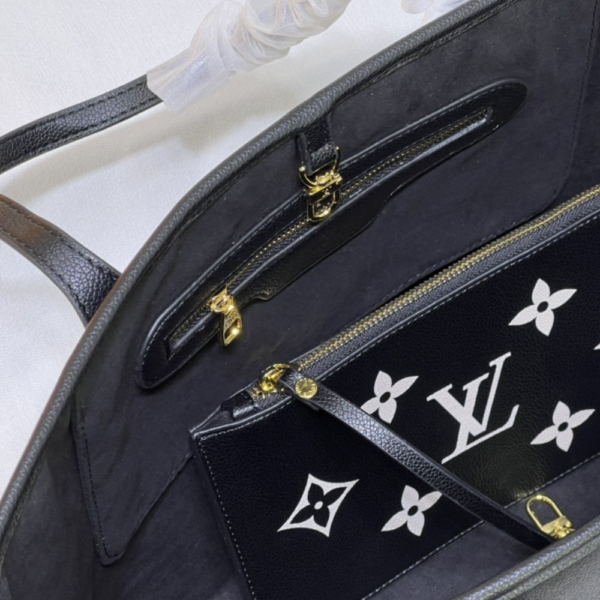 135-1 Louis Vuitton Neverfull Tote Bag Mm Monogram Black 12.2 Inches M46649