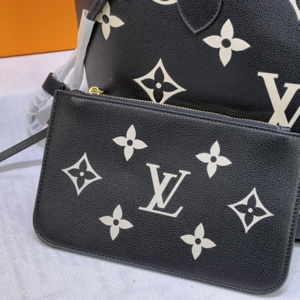 137-1 Louis Vuitton Neverfull Tote Bag Mm Monogram Black 12.2 Inches M46649
