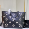 139-1 Louis Vuitton Neverfull Tote Bag Mm Monogram Black 12.2 Inches M46649