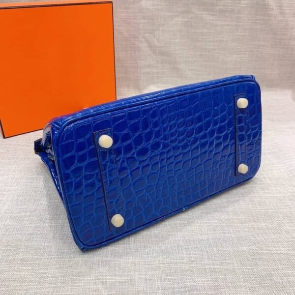 Hermes Birkin 30 Crocodile Gold Toned Hardware Dark Blue 30Cm