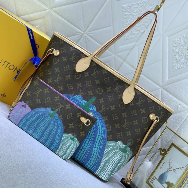 Louis Vuitton LV X YK Neverfull MM Pumpkin Print 12.2 Inches M46468