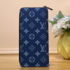 Louis Vuitton Zippy Vertical Wallet Monogram Blue 7.9 Inches M82799