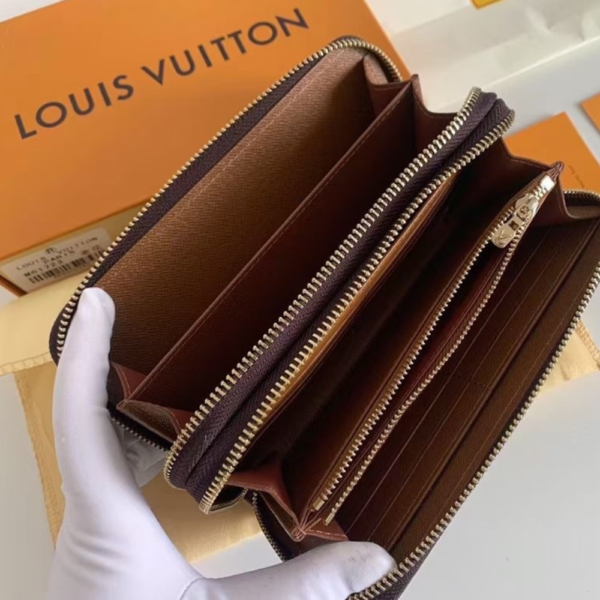 Louis Vuitton Zippy Wallet Monogram Empreinte Brown 7.5 Inches M91457