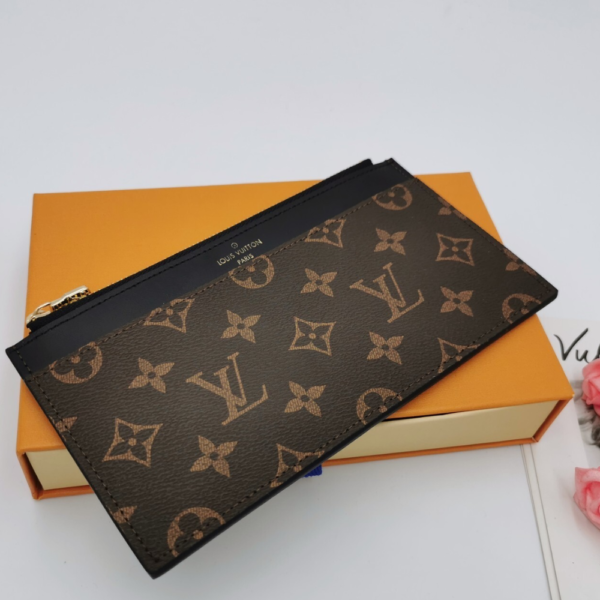 174-3 Louis Vuitton Slim Purse Monogram Brown 7.9 Inches M80348