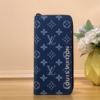 Louis Vuitton Zippy Vertical Wallet Monogram Blue 7.9 Inches M82799