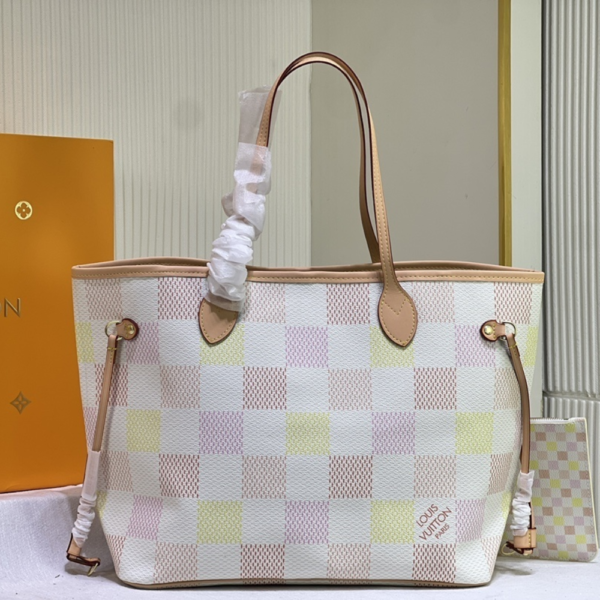 191-1 Louis Vuitton Neverfull MM Peach 12.2 Inches N40668