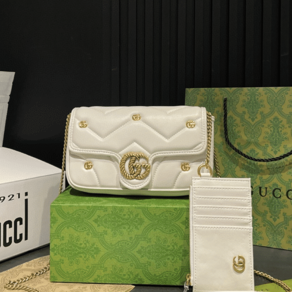 Gucci Gg Marmont 2-In-1 Shoulder Bag White 8.7 Inches