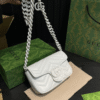 Gucci Gg Marmont Mini Chain Shoulder Bag White 6.3 Inches