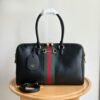 Gucci Borsetto Large Boston Bag Black Leather 15.2 Inches 866734 AAGIQ 1053
