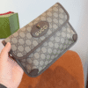 Gucci Tiger Head Gg Small Crossbody Bag Brown 8.3 Inches