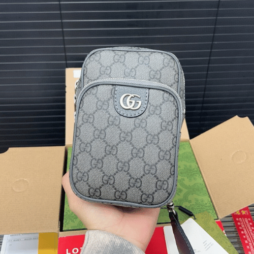Gucci Ophidia Gg Mini Messenger Bag Grey 7 Inches