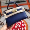 [Premium Quality] – Hermès Kelly Mini II Bag Blue 7.5 Inches