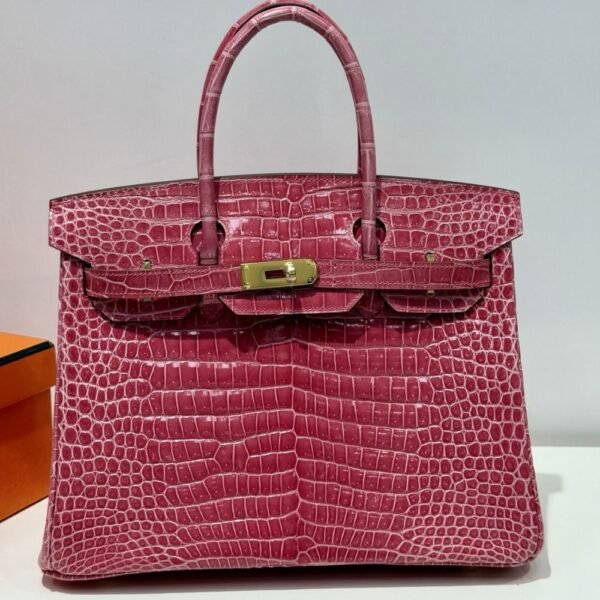 [Premium Quality] – Hermès Birkin Bag Fuchsia Crocodile 11.8 Inches