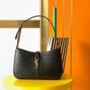 [Premium Quality] – Saint Laurent Le 5 À 7 Hobo Bag Black Croc 9.4 Inches 657228Dzesw1062