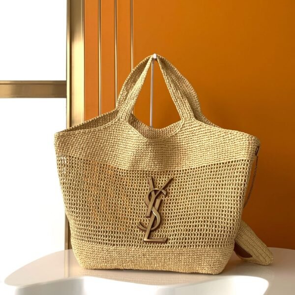 [Premium Quality] – Saint Laurent Icare Maxi Raffia Tote Bag 14.2 Inches 772191Gaaek2063