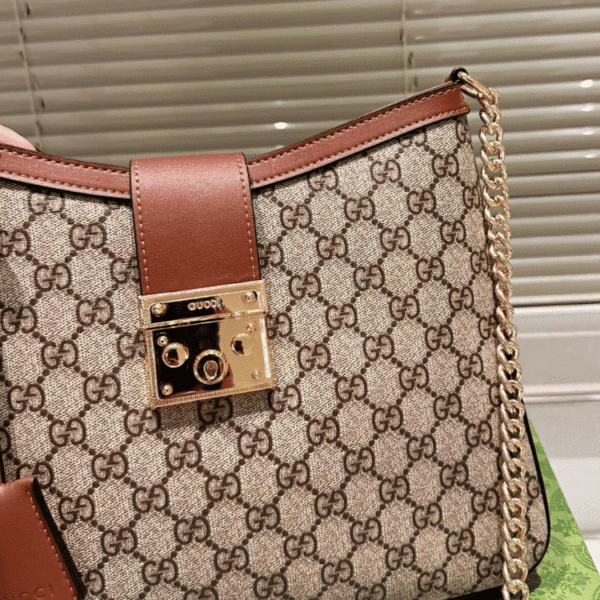 ‎Gucci Padlock Gg Supreme Shoulder Bag Beige 12.8 Inches 795113 KHNKG 8534