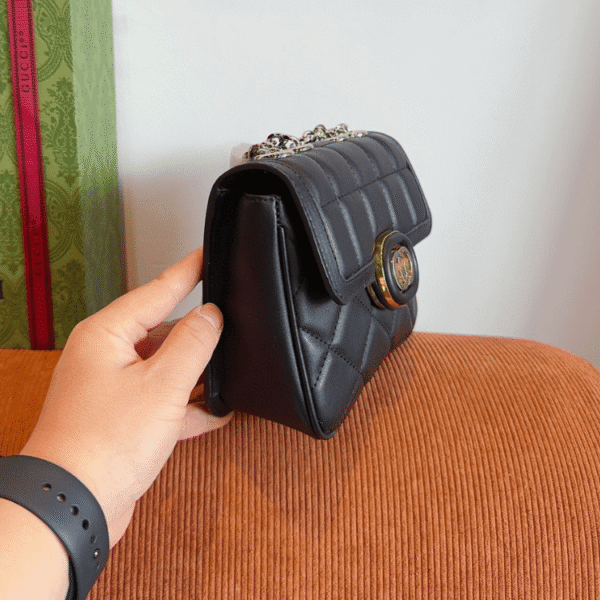 Gucci Gg Supreme Mini Camera Bag Black 6.7 Inches