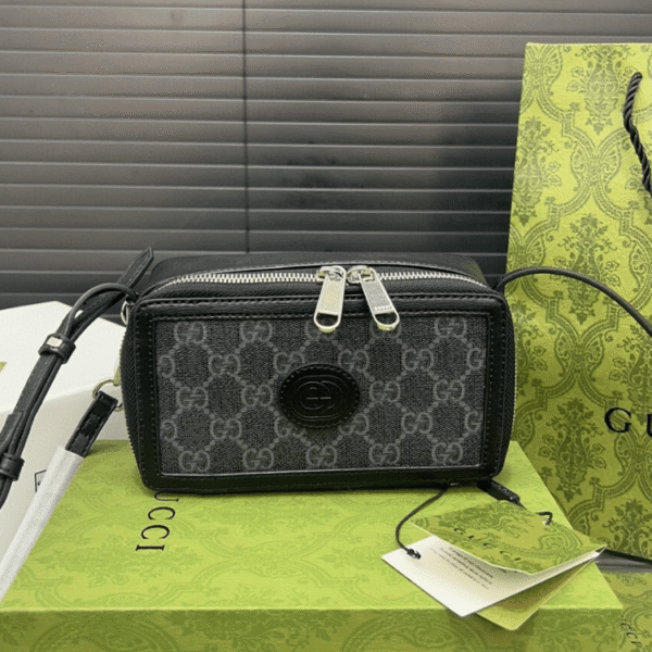 2-140 Gucci Deco Mini Shoulder Bag Black 7 Inches