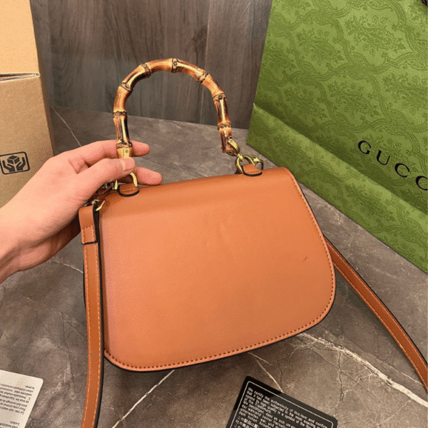 Gucci Bamboo 1947 Small Top Handle Bag Brown 9.4 Inches