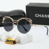 Chanel Cutout Round Sunglasses Black