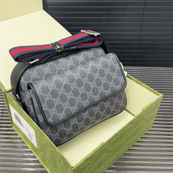 Gucci Ophidia Gg Supreme Messenger Bag Grey 9 Inches