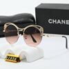Chanel Cutout Round Sunglasses Brown