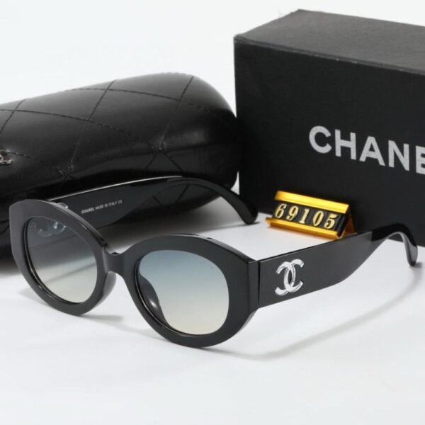 Chanel Oval Sunglasses Acetate And Nylon Black