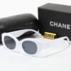 Chanel Oval Sunglasses Acetate And Nylon White