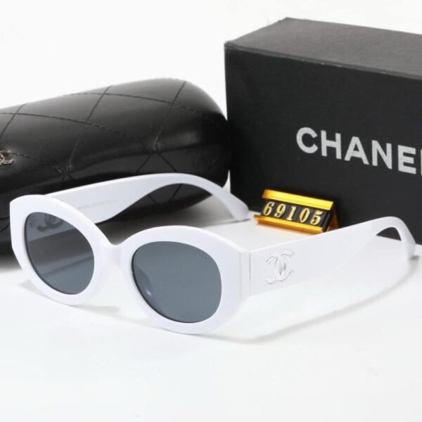 Chanel Oval Sunglasses Acetate And Nylon White