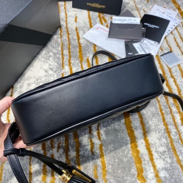 [Premium Quality] – Saint Laurent Lou Camera Bag In Quilted Black Gold Leather 9 Inches 612544Dv7071000