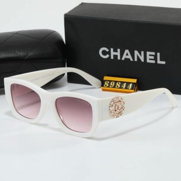 2-152-1.jpg Chanel Cc Logo Square Sunglasses White In Pink