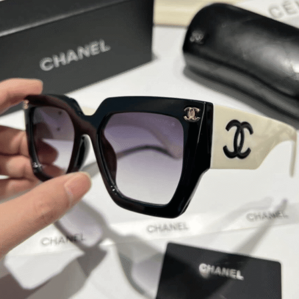 Chanel Vintage Black White Sunglasses
