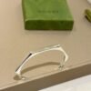 Gucci Trademark Sterling Silver Geometric Cuff Bracelet