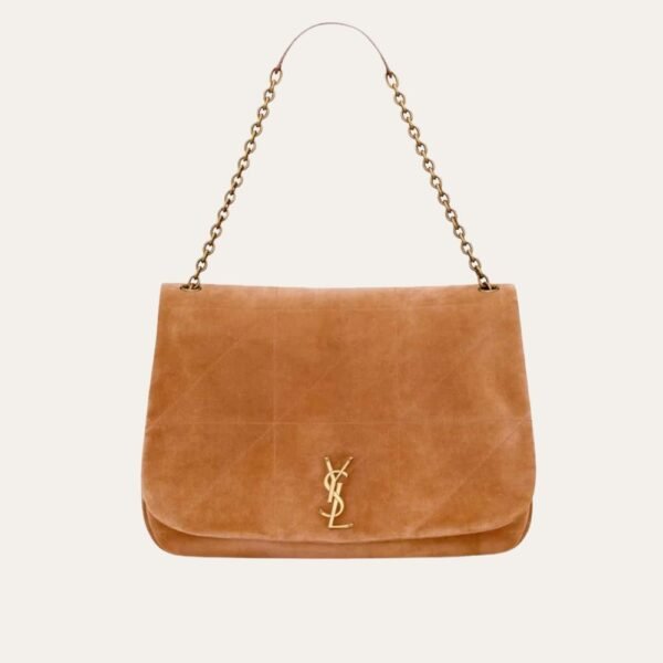 2-179 Saint Laurent Large Jamie 4.3 In Suede Brown 16.9 Inches 7424311U8P72102