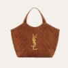 Saint Laurent Large Tote Bag In Suede Copper 14.2 Inches