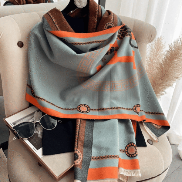 Hermes Cashmere Muffler Blue