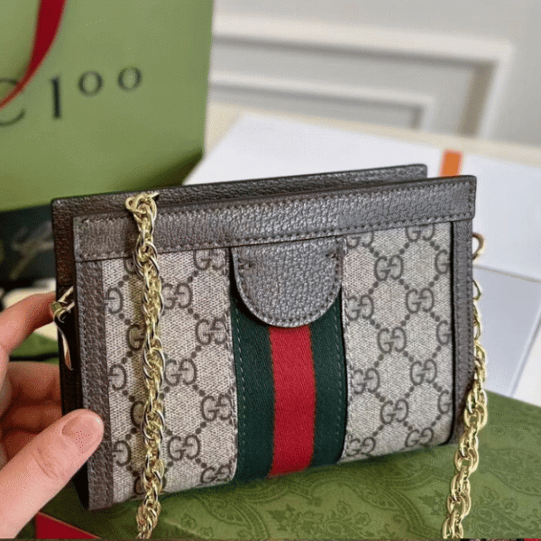 Gucci Ophidia Mini Chain Bag Beige 7 Inches