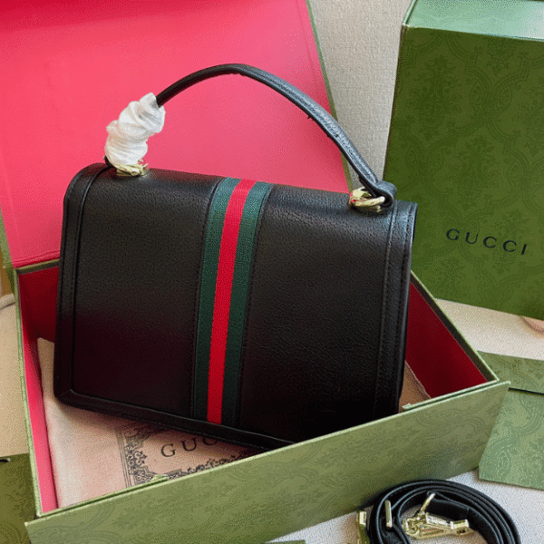 Gucci Ophidia Small Top Handle Bag Black 9.8 Inches