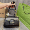 2-205 Gucci Horsebit 1955 Small Top Handle Bag Black 8.6 Inches 703848 AAA7G 1000