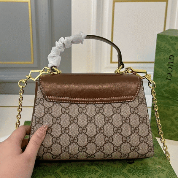 Gucci Horsebit 1955 Mini Top Handle Bag Beige 8.7 Inches