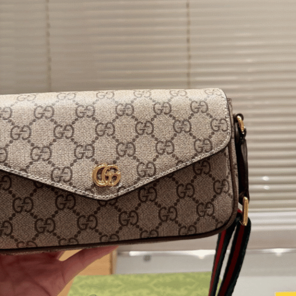 Gucci Horsebit 1955 Envelope Shoulder Bag Beige 7.9 Inches