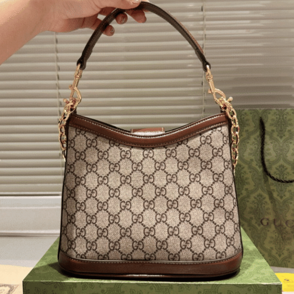 Gucci Ophidia Small Bucket Bag Gg Canvas 9.8 Inches