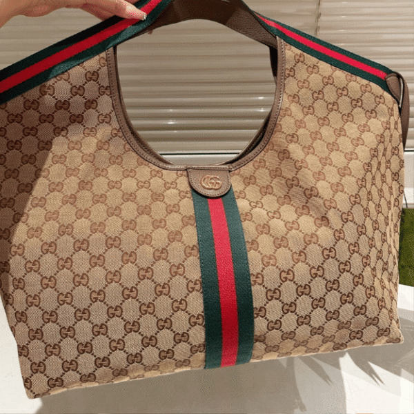 2-229 Gucci Giglio Large Tote Bag Gg Canvas 16.5 Inches 853971 FAFFP 2547