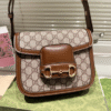 Gucci Horsebit 1955 Small Shoulder Bag Brown 8.7 Inches