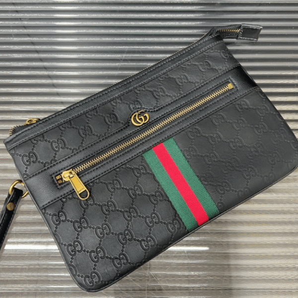 Gucci Microguccissima Clutch Web Stripe 10.6 Inches
