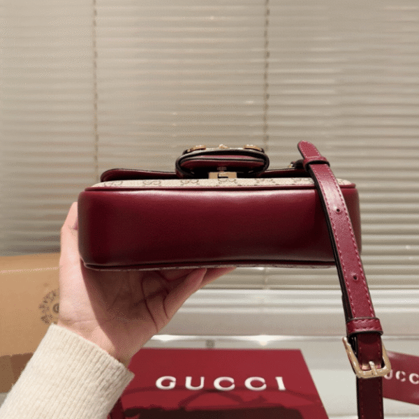 Gucci Horsebit 1955 Mini Top Handle Bag Red 9.1 Inches