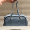 Chanel Bowling Bag Vintage Denim Blue 13.8 Inches