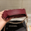 Chanel Quilted Chain Around Pouch Burgundy 7.5 Inches